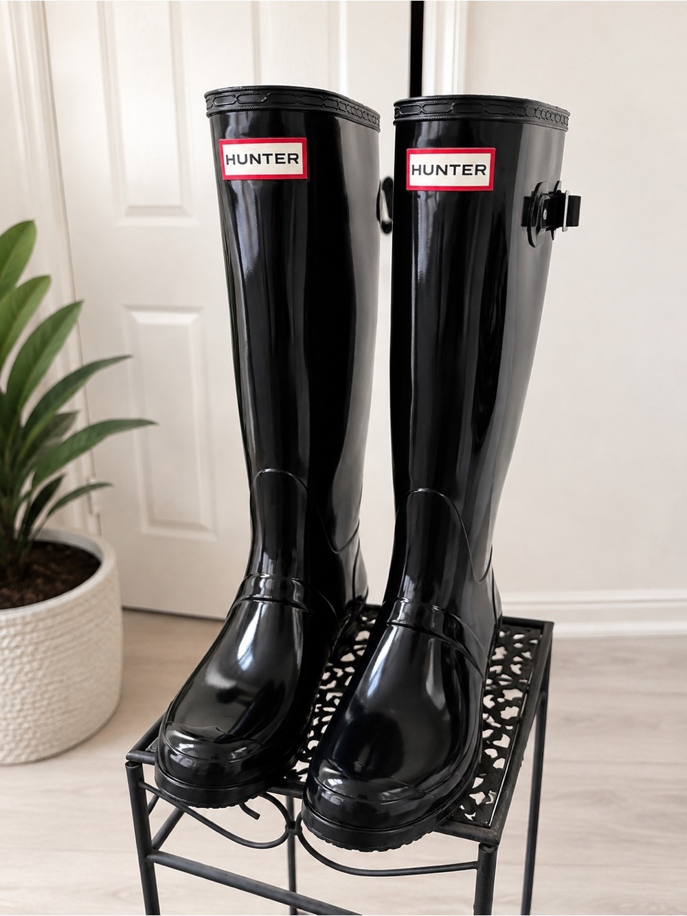 Hunter Original Tall Gloss Black Rain Boots Women’s Size 7